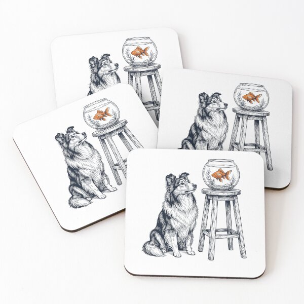 Item preview, Vintage Shetland Sheepdog with Goldfish Dog Lover designed and sold by dian-rody-crest.