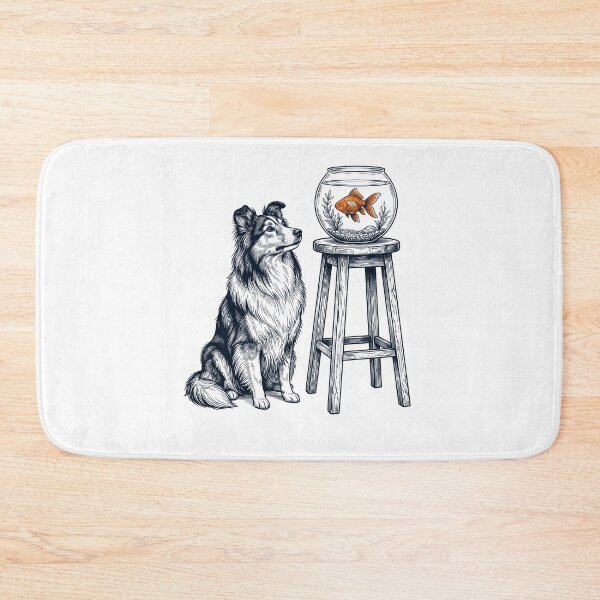 Item preview, Vintage Shetland Sheepdog with Goldfish Dog Lover designed and sold by dian-rody-crest.