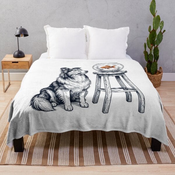 Item preview, Vintage Shetland Sheepdog with Goldfish Dog Lover designed and sold by dian-rody-crest.