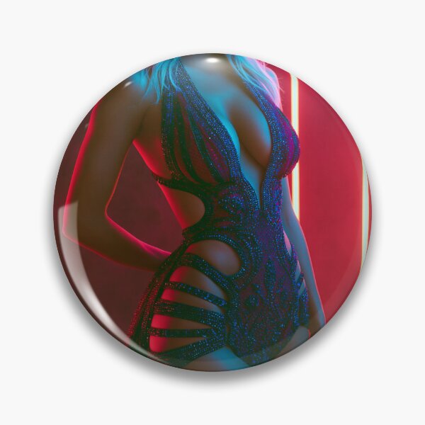Item preview, Blonde in Sparkling Neon Bodysuit | Sexy Pin Up for Man Cave designed and sold by Synth Seduction.