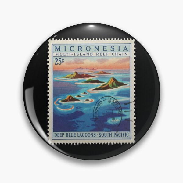 Item preview, Micronesia Pacific Reef Chain Deep Lagoon Stamp Sticker designed and sold by stickercuffs.