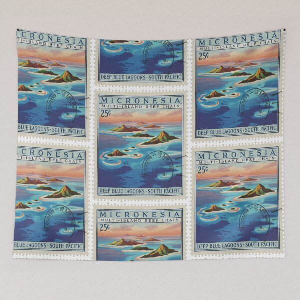 Item preview, Micronesia Pacific Reef Chain Deep Lagoon Stamp Sticker designed and sold by stickercuffs.