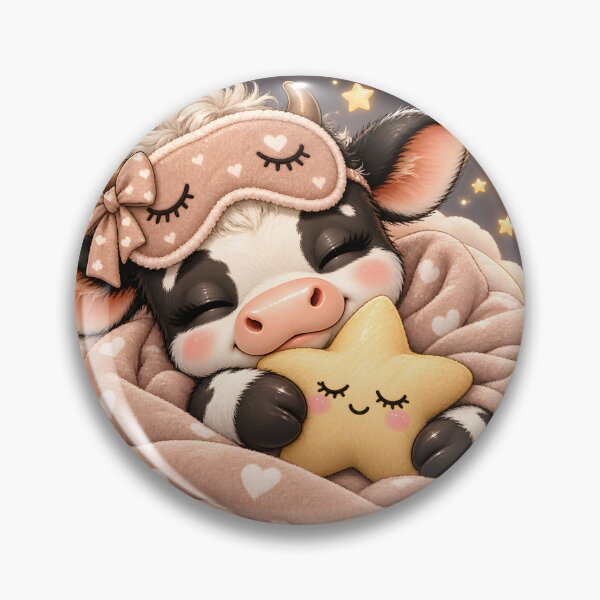 Item preview, Sweet Dreams Cute Sleeping Cow designed and sold by TinyWeird.