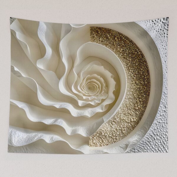 Item preview, Intricate Spiral Formation in Ivory and White designed and sold by Vicky Brago-Mitchell®.