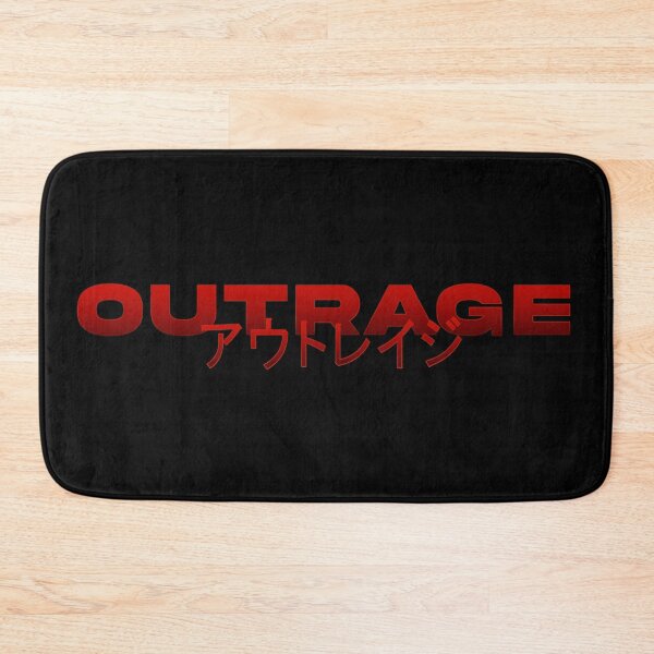 Item preview, Outrage in Japanese with red gradient and splatter designed and sold by killem667.