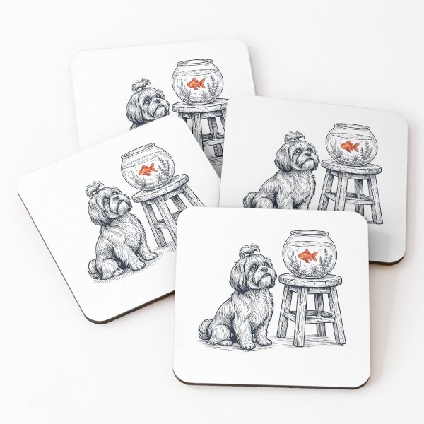 Item preview, Vintage Shih Tzu with Goldfish Dog Lover designed and sold by dian-rody-crest.
