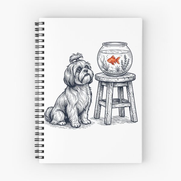 Item preview, Vintage Shih Tzu with Goldfish Dog Lover designed and sold by dian-rody-crest.