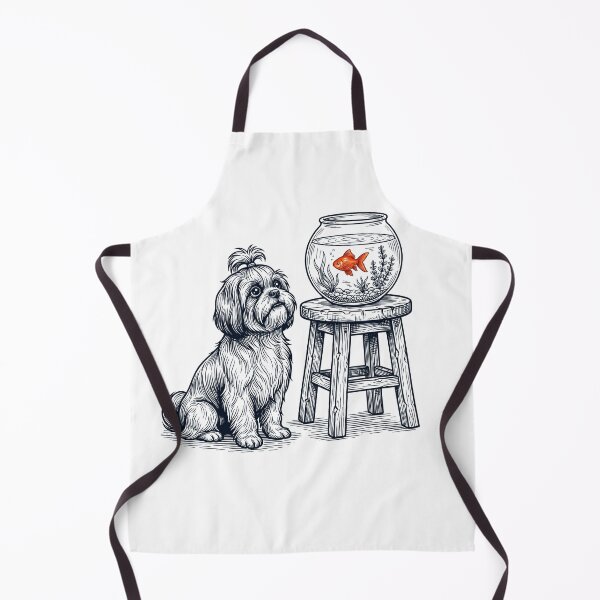 Item preview, Vintage Shih Tzu with Goldfish Dog Lover designed and sold by dian-rody-crest.
