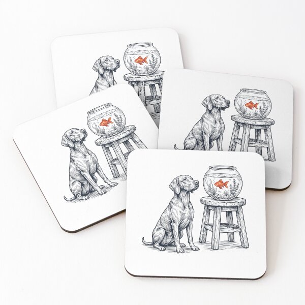 Item preview, Vintage Vizsla with Goldfish Dog Lover designed and sold by dian-rody-crest.