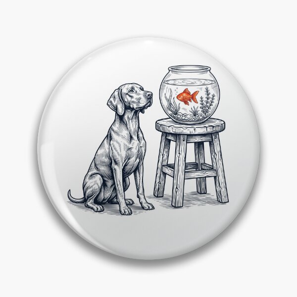 Item preview, Vintage Vizsla with Goldfish Dog Lover designed and sold by dian-rody-crest.