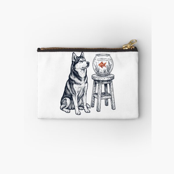 Item preview, Vintage Siberian Husky with Goldfish Dog Lover designed and sold by dian-rody-crest.