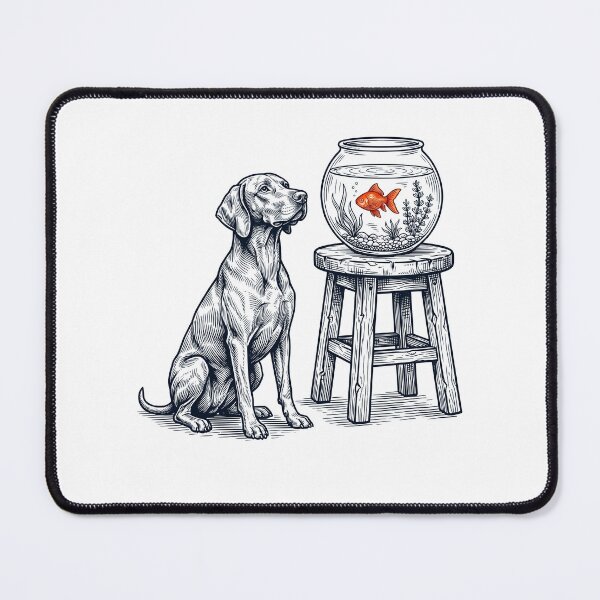 Item preview, Vintage Vizsla with Goldfish Dog Lover designed and sold by dian-rody-crest.