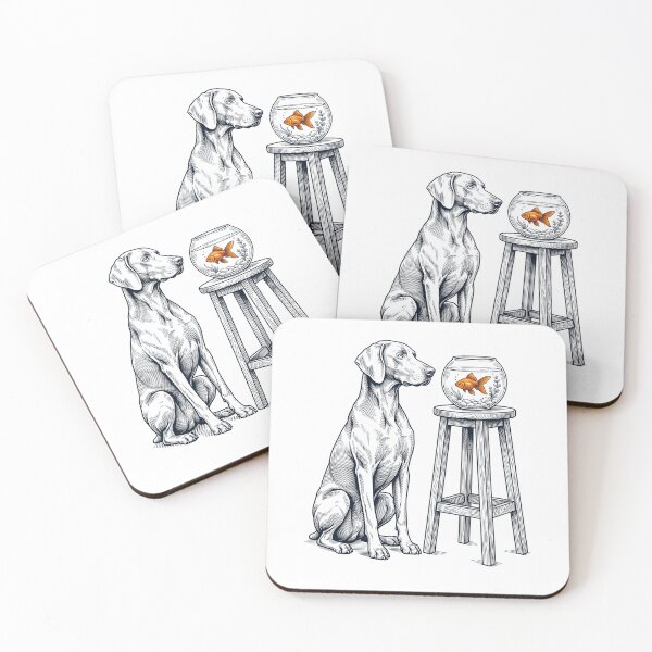 Item preview, Vintage Weimaraner with Goldfish Dog Lover designed and sold by dian-rody-crest.