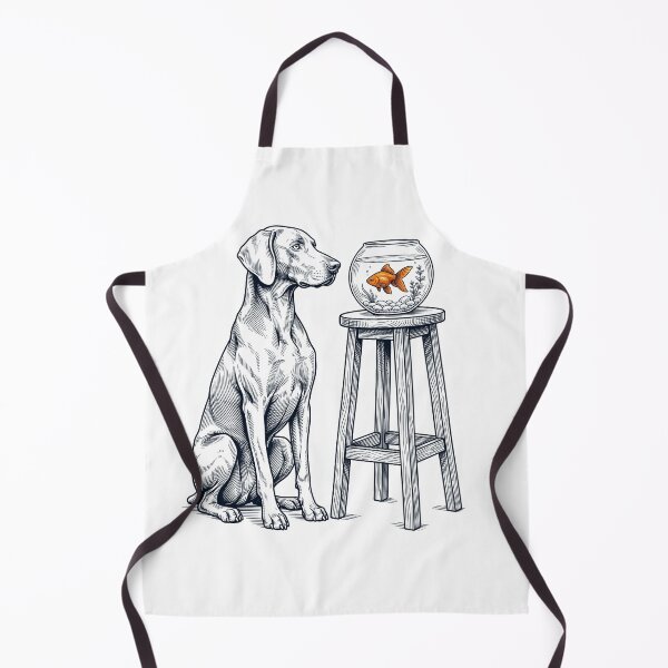 Item preview, Vintage Weimaraner with Goldfish Dog Lover designed and sold by dian-rody-crest.