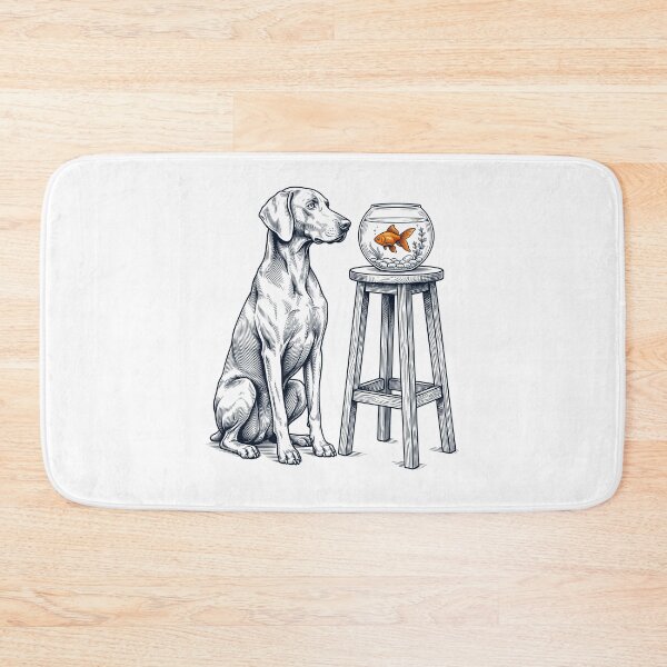Item preview, Vintage Weimaraner with Goldfish Dog Lover designed and sold by dian-rody-crest.
