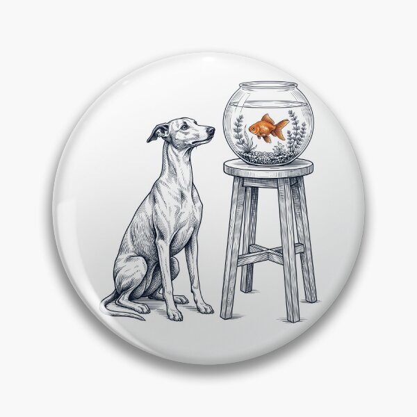 Artikelvorschau, Vintage Whippet mit Goldfisch-Hundeliebhaber entworfen und verkauft von dian-rody-crest.