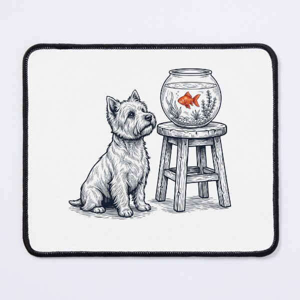Item preview, Vintage West Highland White Terrier with Goldfish Dog Lover designed and sold by dian-rody-crest.