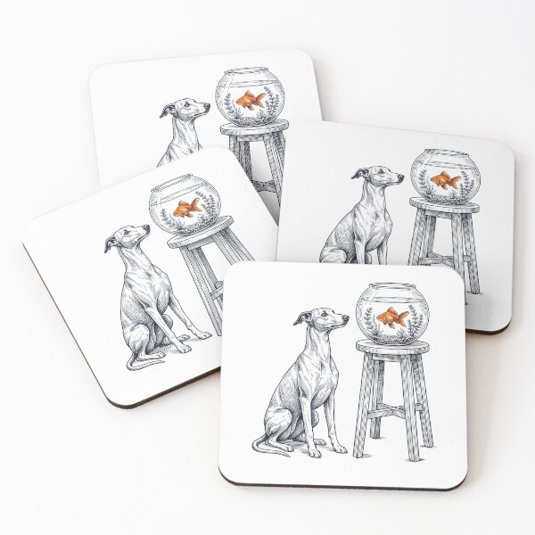 Item preview, Vintage Whippet with Goldfish Dog Lover designed and sold by dian-rody-crest.