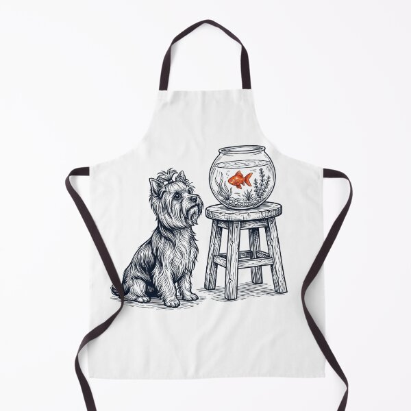 Item preview, Vintage Yorkshire Terrier with Goldfish Dog Lover designed and sold by dian-rody-crest.