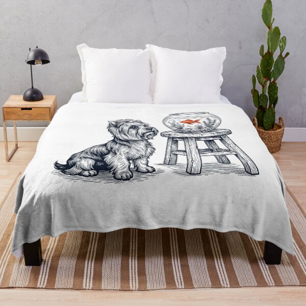 Item preview, Vintage Yorkshire Terrier with Goldfish Dog Lover designed and sold by dian-rody-crest.