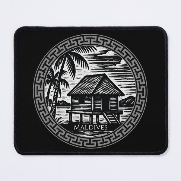Item preview, Maldives Vintage Woodcut Art designed and sold by Thistle-TShop.