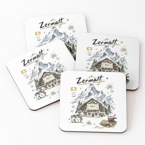 Item preview, Cute Matterhorn Zermatt Doodle Art v2 designed and sold by RamyGallery.