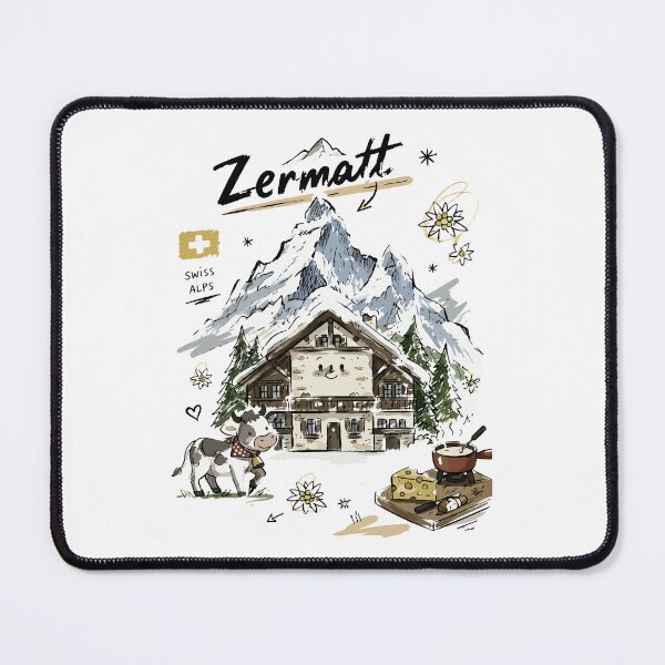 Item preview, Cute Matterhorn Zermatt Doodle Art v2 designed and sold by RamyGallery.