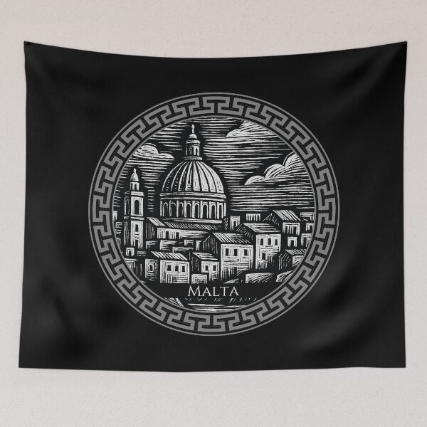 Item preview, Malta Vintage Woodcut Art designed and sold by Thistle-TShop.