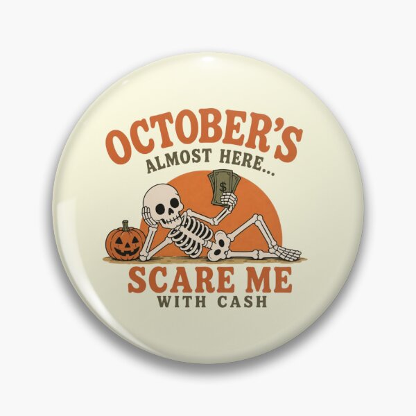 Item preview, Skeleton Lounging with Cash and Jack-o-Lantern Pumpkin designed and sold by LuloCreative.