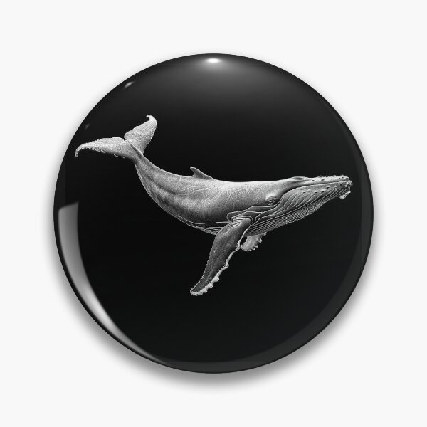 Item preview, Humpback Whale Black and White Ocean Wildlife Illustration Design designed and sold by inkoutninja.