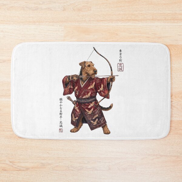 Item preview, Anime Airedale Terrier Warrior Kyudo Japanese Art Dog Lover designed and sold by dian-rody-crest.