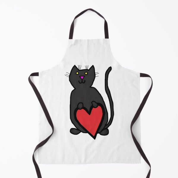 Item preview, Cute Black Cat Holding Red Heart Naive Art designed and sold by SoyLamderma.