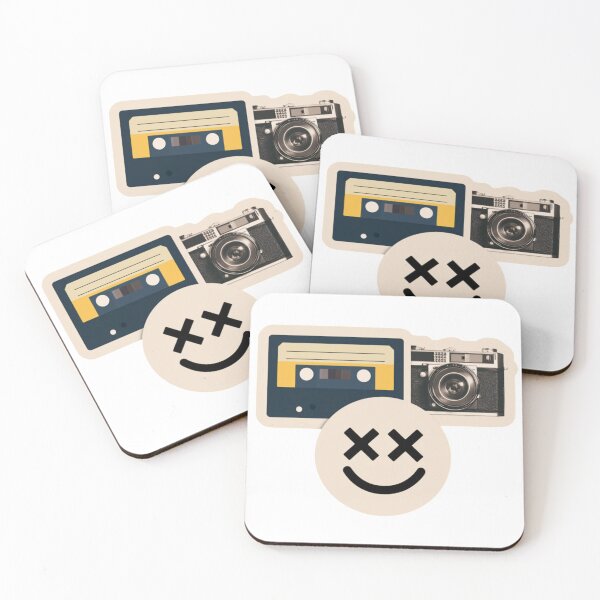 Item preview, Retro Vintage Camera and Cassette Tape Sticker With Smiley Face Emblem Evoking Nostalgia designed and sold by KanDa-Shop.