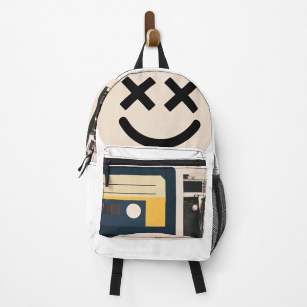 Item preview, Retro Vintage Camera and Cassette Tape Sticker With Smiley Face Emblem Evoking Nostalgia designed and sold by KanDa-Shop.
