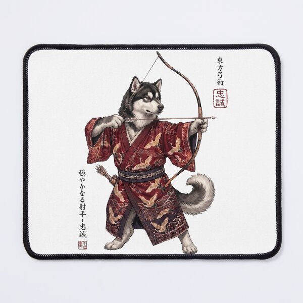 Item preview, Anime Alaskan Malamute Warrior Kyudo Japanese Art Dog Lover designed and sold by dian-rody-crest.