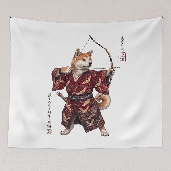 Item preview, Anime Akita Warrior Kyudo Japanese Art Dog Lover designed and sold by dian-rody-crest.