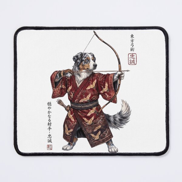 Item preview, Anime Australian Shepherd Warrior Kyudo Japanese Art Dog Lover designed and sold by dian-rody-crest.