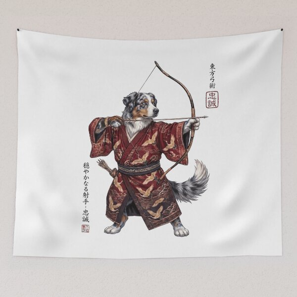Item preview, Anime Australian Shepherd Warrior Kyudo Japanese Art Dog Lover designed and sold by dian-rody-crest.