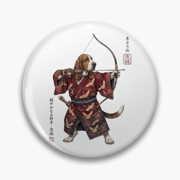 Item preview, Anime Basset Hound Warrior Kyudo Japanese Art Dog Lover designed and sold by dian-rody-crest.