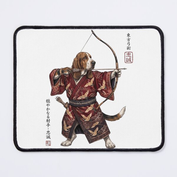 Item preview, Anime Basset Hound Warrior Kyudo Japanese Art Dog Lover designed and sold by dian-rody-crest.