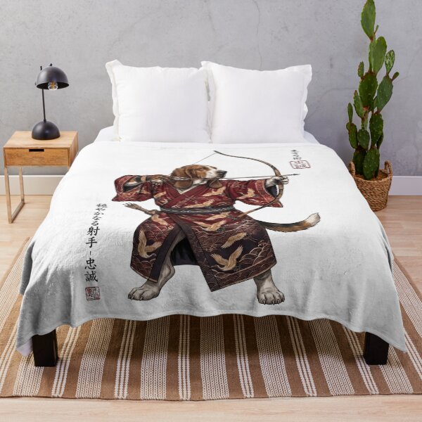 Item preview, Anime Basset Hound Warrior Kyudo Japanese Art Dog Lover designed and sold by dian-rody-crest.