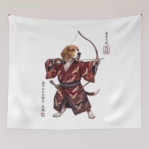Item preview, Anime Beagle Warrior Kyudo Japanese Art Dog Lover designed and sold by dian-rody-crest.