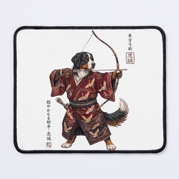 Item preview, Anime Bernese Mountain Dog Warrior Kyudo Japanese Art Dog Lover designed and sold by dian-rody-crest.