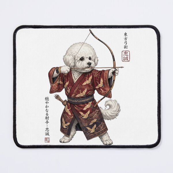 Item preview, Anime Bichon Frise Warrior Kyudo Japanese Art Dog Lover designed and sold by dian-rody-crest.