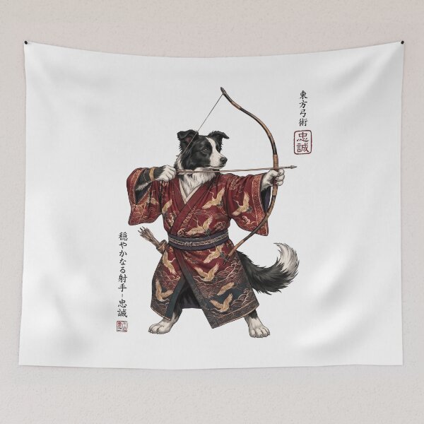 Item preview, Anime Border Collie Warrior Kyudo Japanese Art Dog Lover designed and sold by dian-rody-crest.