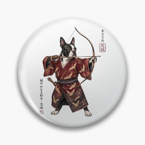 Item preview, Anime Boston Terrier Warrior Kyudo Japanese Art Dog Lover designed and sold by dian-rody-crest.