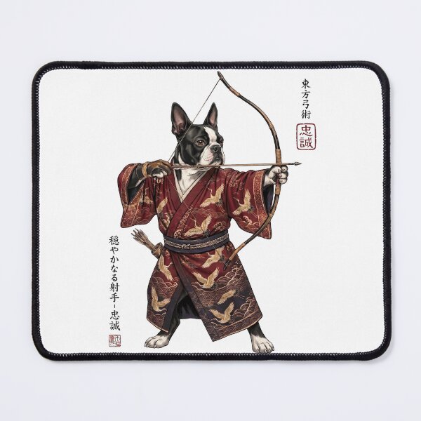 Item preview, Anime Boston Terrier Warrior Kyudo Japanese Art Dog Lover designed and sold by dian-rody-crest.
