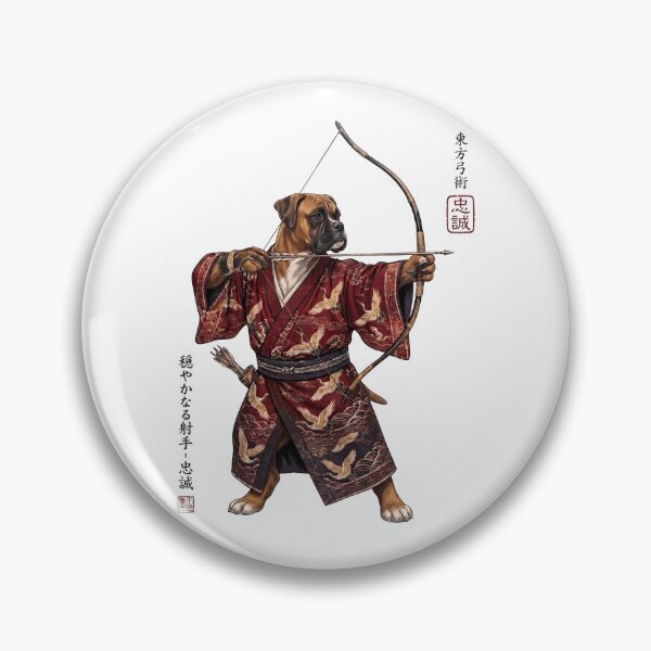 Item preview, Anime Boxer Dog Warrior Kyudo Japanese Art Dog Lover designed and sold by dian-rody-crest.