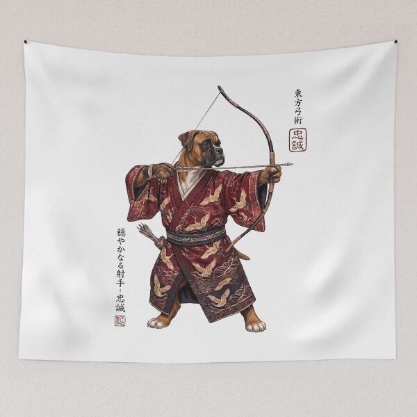 Item preview, Anime Boxer Dog Warrior Kyudo Japanese Art Dog Lover designed and sold by dian-rody-crest.