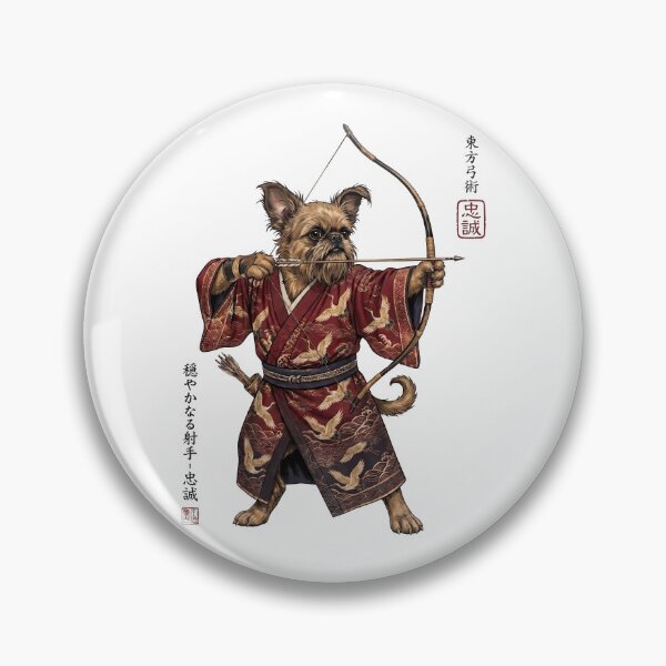 Item preview, Anime Brussels Griffon Warrior Kyudo Japanese Art Dog Lover designed and sold by dian-rody-crest.